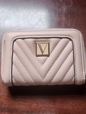 Victoria Secret Blush Chevron Quilted Zip Wallet